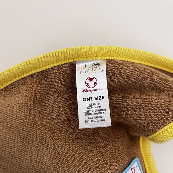 Disney Store Baby Einstein Monkey Baby Bib Terry Cloth Makes Noise NWT - Picture 7 of 10